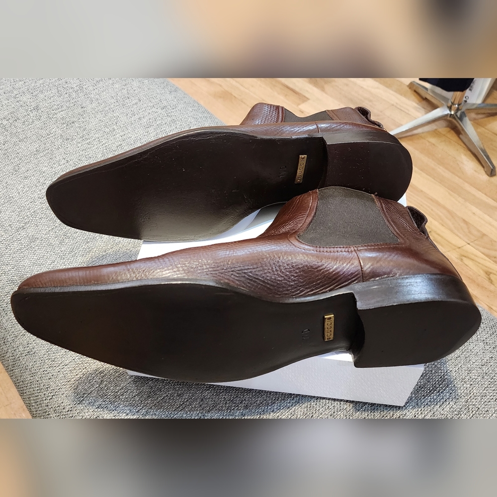 GUCCI CHELSEA BOOT IN BROWN NAPPA SIZE 11D